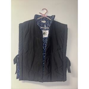 Shiraleah Women’s S / Med Quilted Puffer Vest Black NWT $95 Bows Reversible Prep